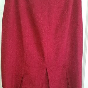 Elegant Red Paisley Skirt